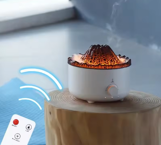 🌋 Humidificador Volcán con Efecto de Llama 🔥 – Aromaterapia para tu Hogar